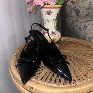SOLD Madden Girl Black Patent Slingback Heels